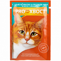 Консервированный корм для кошек ПроХвост, Цыпленок и перепел, 85 г