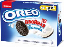 Oreo Печенье с какао и двойной начинкой с ванильным вкусом, 170 г