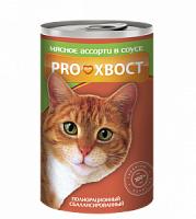 Консервированный корм для кошек ПроХвост Мясное ассорти, 415 г