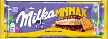 Milka молочный, с шоколадной и молочной начинкой и печеньем, 300 г